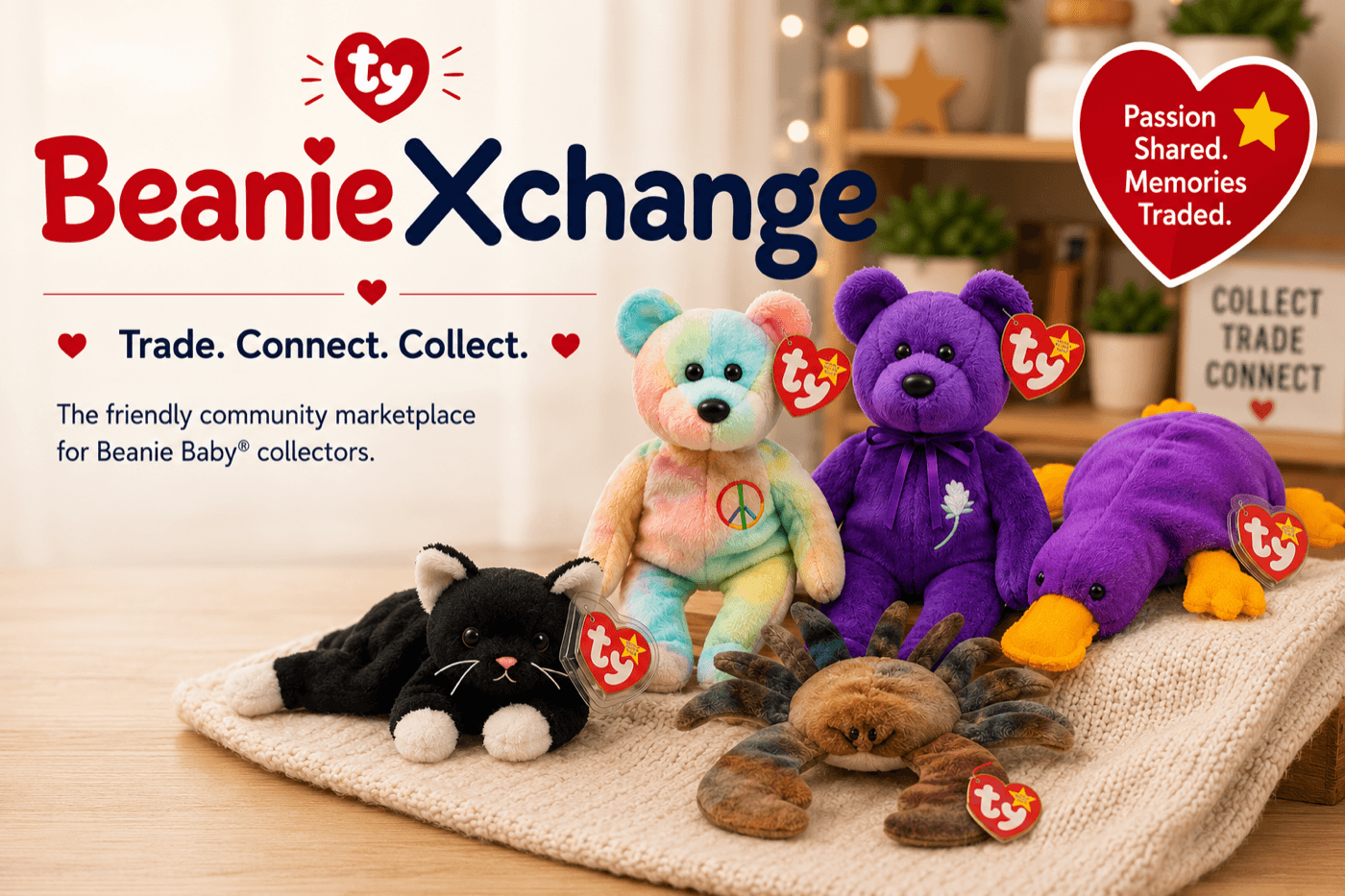 BeanieXchange — Trade, Connect, Collect. The friendly community marketplace for Beanie Baby collectors, featuring Ty Beanie Babies.